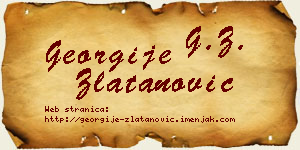 Georgije Zlatanović vizit kartica